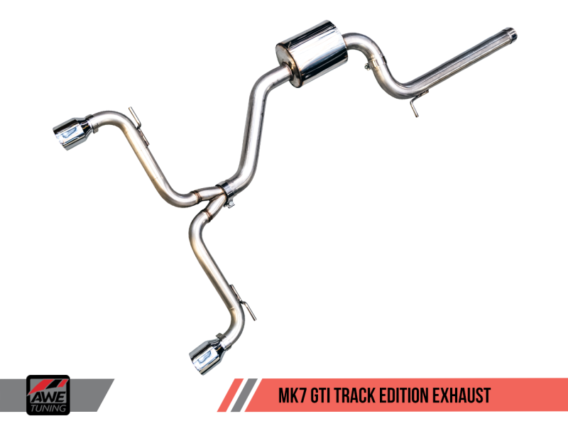 AWE Tuning VW MK7 GTI Track Edition Exhaust - Diamond Black Tips - Eaton Motorsports
