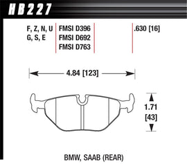 Hawk 92-95 BMW 325iS DTC-60 Race Rear Brake Pads - Eaton Motorsports