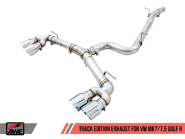 AWE Tuning Mk7 Golf R Track Edition Exhaust w/Chrome Silver Tips 102mm - Eaton Motorsports
