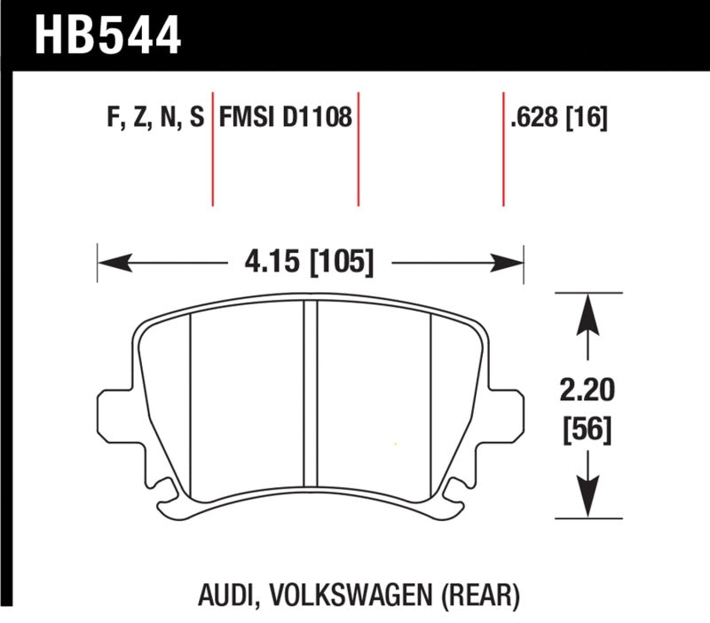 Hawk Audi A3 / A4 / A6 Quattro HPS Rear Brake Pads - Eaton Motorsports