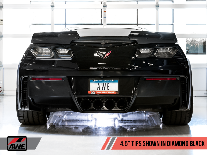 AWE Tuning 14-19 Chevy Corvette C7 Z06/ZR1 Track Edition Axle-Back Exhaust w/Black Tips - Eaton Motorsports