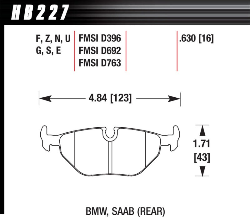 Hawk 95-99 BMW M3 E36 HP+ Street Rear Brake Pads - Eaton Motorsports