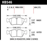 Hawk 08 BMW Z4 3.0L HPS 5.0 Front Brake Pads