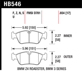 Hawk DTC-70 Brake Pads 98-02 BMW Z3/03-08 BMW Z4 - Eaton Motorsports