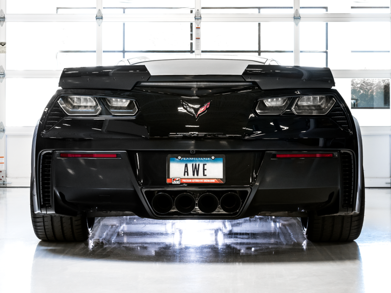 AWE Tuning 14-19 Chevy Corvette C7 Z06/ZR1 Touring Edition Axle-Back Exhaust w/Black Tips - Eaton Motorsports