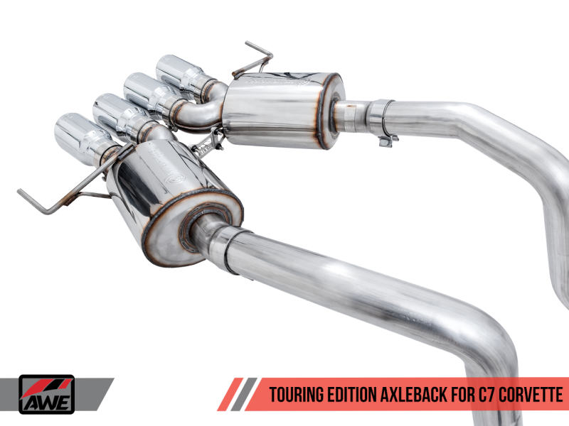 AWE Tuning 14-19 Chevy Corvette C7 Z06/ZR1 (w/o AFM) Touring Edition Axle-Back Exhaust w/Chrome Tips - Eaton Motorsports