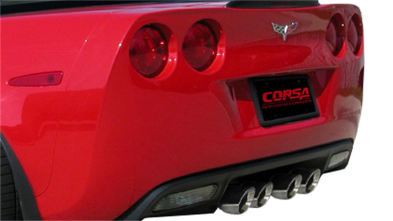 Corsa 12-13 Chevrolet Corvette C6 ZR1 Sport Cat-Back Dual Rear Exit w/ Twin 4.0in Pol Tips - Eaton Motorsports