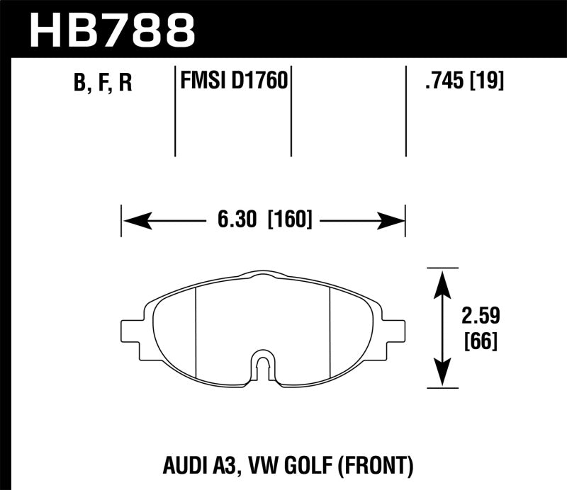 Hawk 15-17 VW Golf / Audi A3/A3 Quattro Front High Performance Brake Pads - Eaton Motorsports