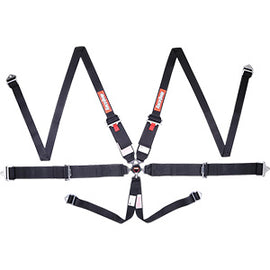 RaceQuip Black SFI CAMLOCK 6pt PU Lap HNR Seat Belt - Eaton Motorsports