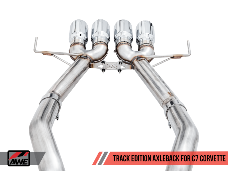 AWE Tuning 14-19 Chevy Corvette C7 Z06/ZR1 (w/o AFM) Track Edition Axle-Back Exhaust w/Chrome Tips - Eaton Motorsports