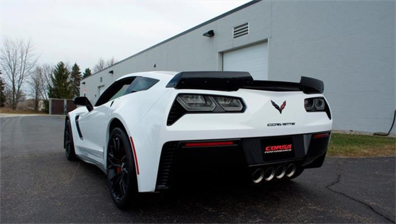 Corsa 15+ Chevy Corvette Z06 (Grand Sport M/T Only) 3in Axle Back Xtreme Exhaust Pol Quad 4.5in Tip - Eaton Motorsports