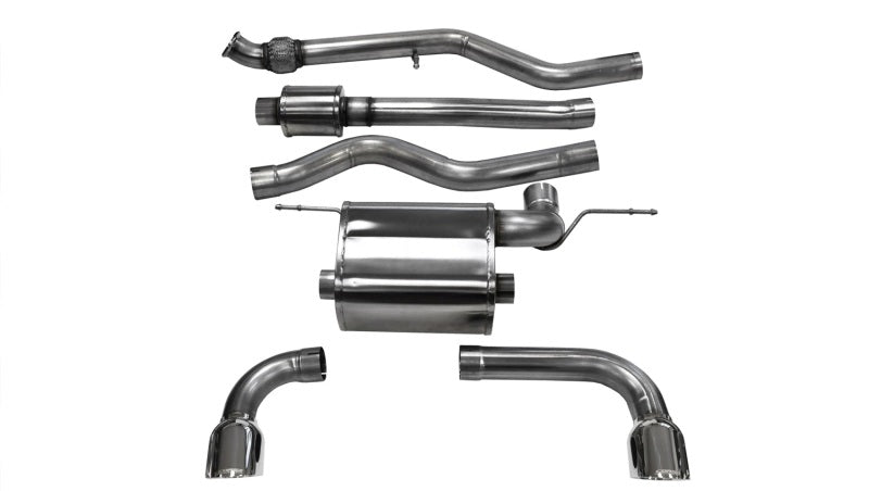 Corsa 12-14 BMW 335i Sedan RWD F30 3in Polished Touring Dual Rear Single 3.5in Tip Cat-Back Exhaust - Eaton Motorsports