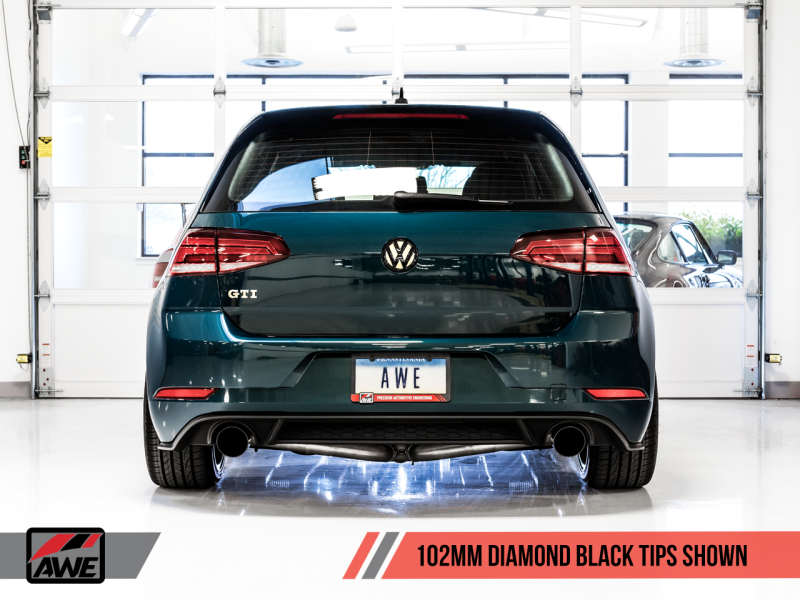 AWE Tuning Volkswagen GTI MK7.5 2.0T Touring Edition Exhaust w/Diamond Black Tips 102mm - Eaton Motorsports