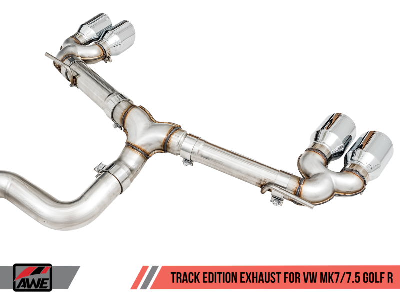 AWE Tuning MK7.5 Golf R Track Edition Exhaust w/Chrome Silver Tips 102mm - Eaton Motorsports