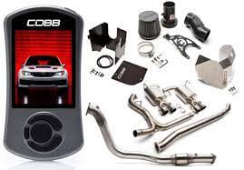 Cobb 11-14 Subaru STI Sedan MT Stage 2 Plus Power Package Titanium w/ Stealth Black Intake - Eaton Motorsports