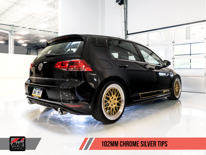 AWE Tuning VW MK7 GTI Track Edition Exhaust - Chrome Silver Tips - Eaton Motorsports