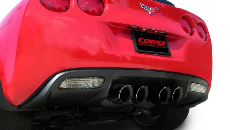 Corsa 06-13 Chevrolet Corvette C6 Z06 7.0L V8 Black Sport Axle-Back Exhaust - Eaton Motorsports